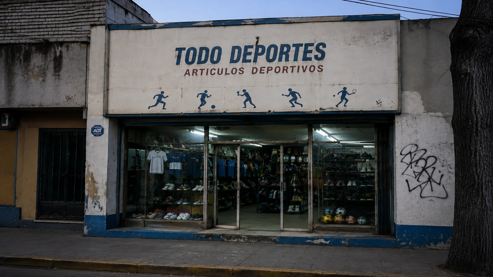 Tienda deportiva antes de la habilitación eléctrica